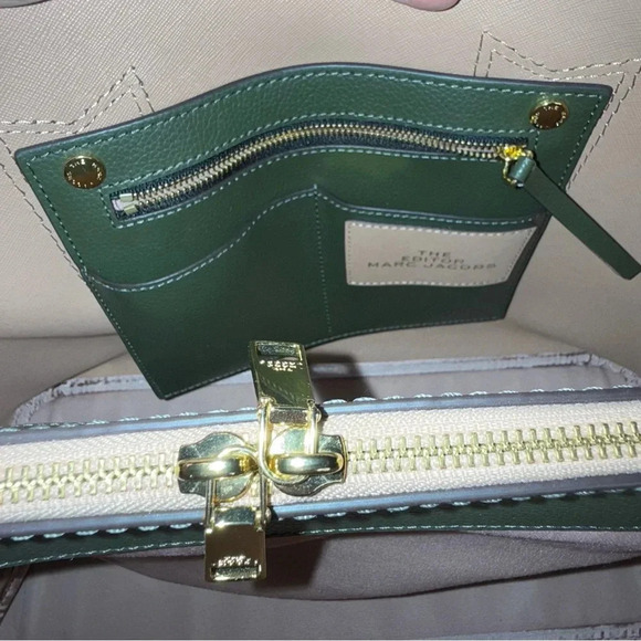 Marc Jacobs The Editor Leather Tote - Balsam Fir / Pink Interior w/ Dust Bag - Picture 13 of 16